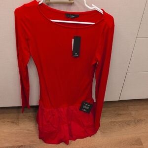 Lulu's Scarlet Long Sleeve Bodysuit
